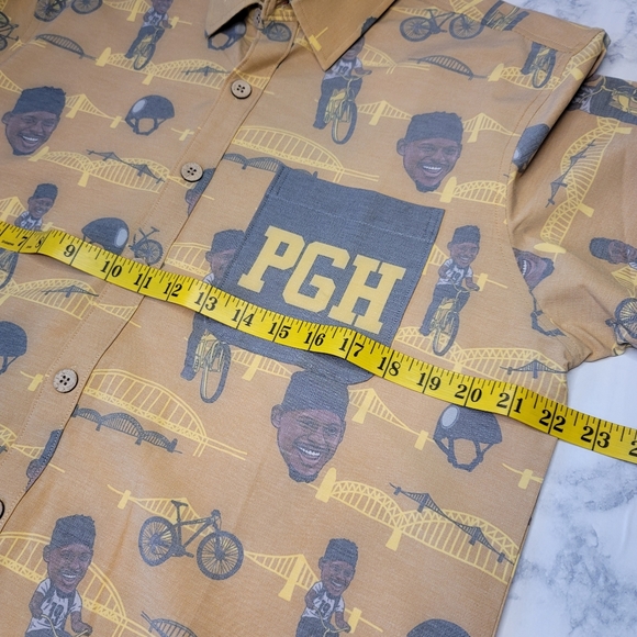 Shinesty x NFLPA Juju Smith-Schuster Button Down Shirt Pittsburgh - Picture 8 of 10